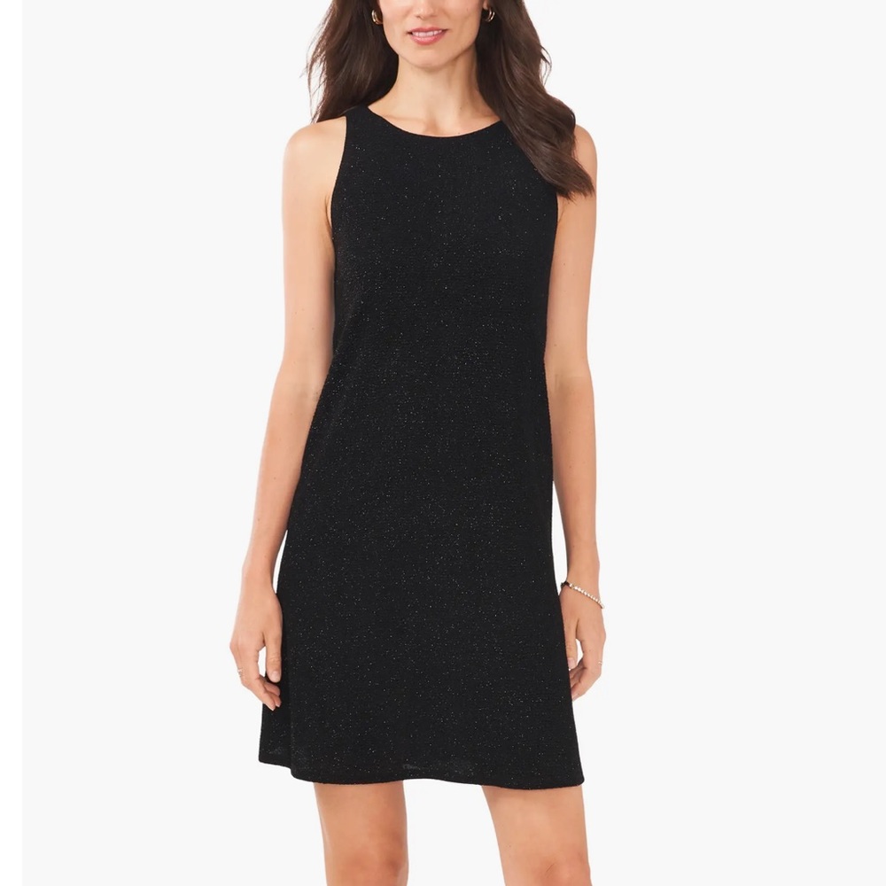Sleeveless Keyhole Back Pocketed Black Dress US M